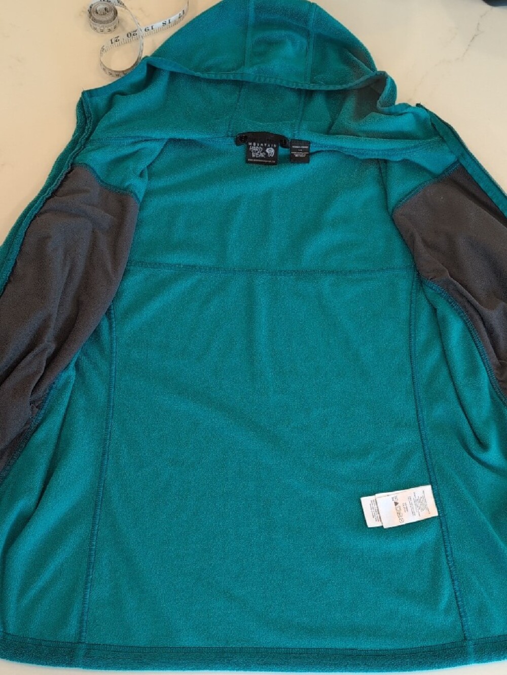 Mountain Hardwear Turquoise /Teal Full-Zip Hooded Fleece Jacket - Picture 11 of 13